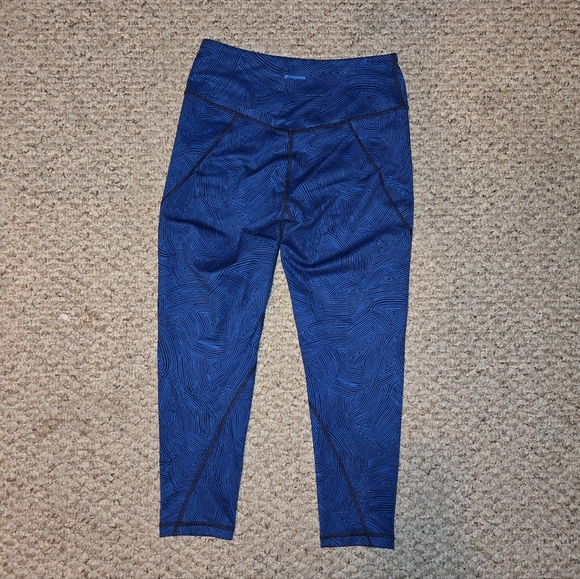 Patagonia Women’s Centered Tights Terrace Fields Bayou Blue Size Small - Picture 3 of 8